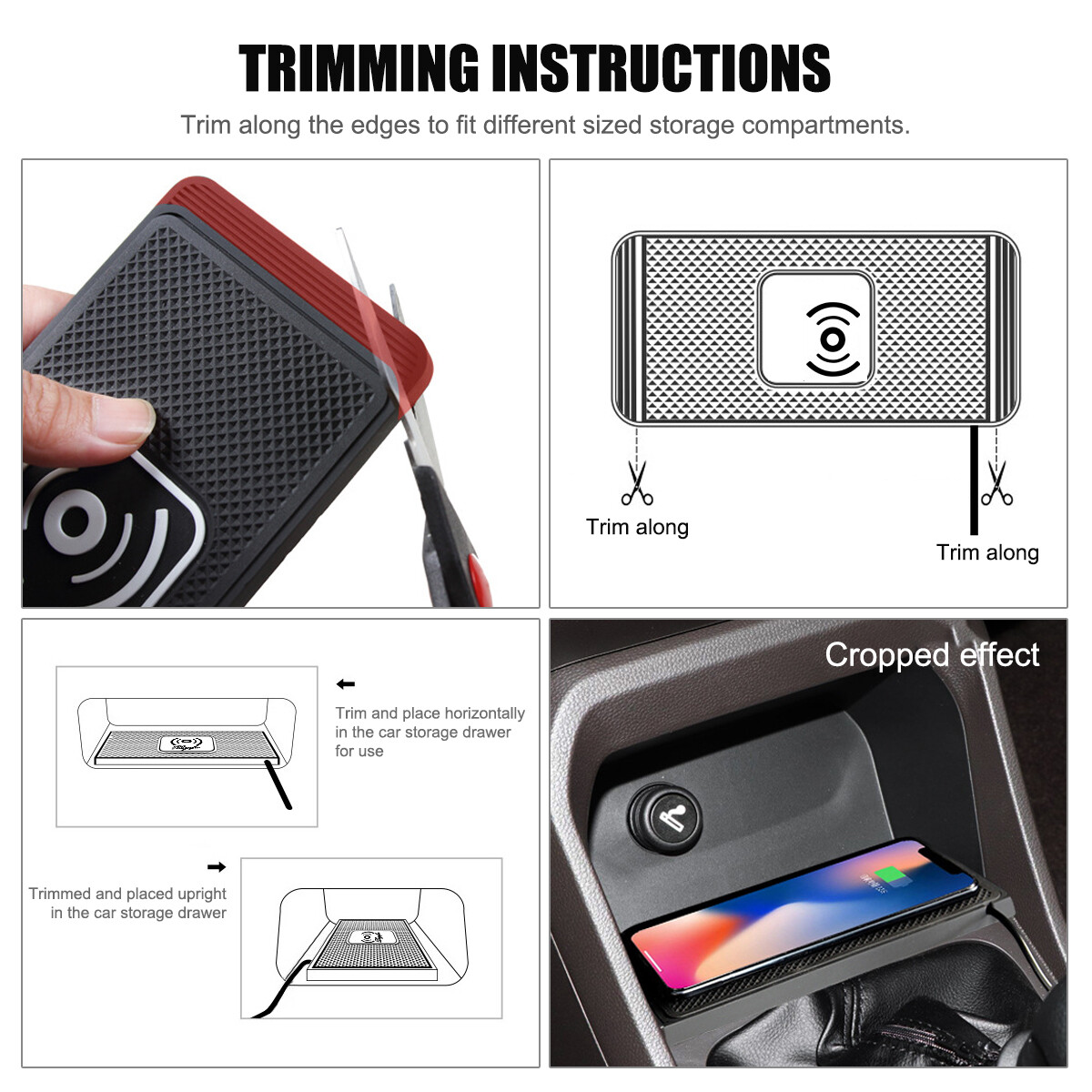 Wireless Car Phone Charger Fast Charging Pad Mat For iPhone Samsung Universal