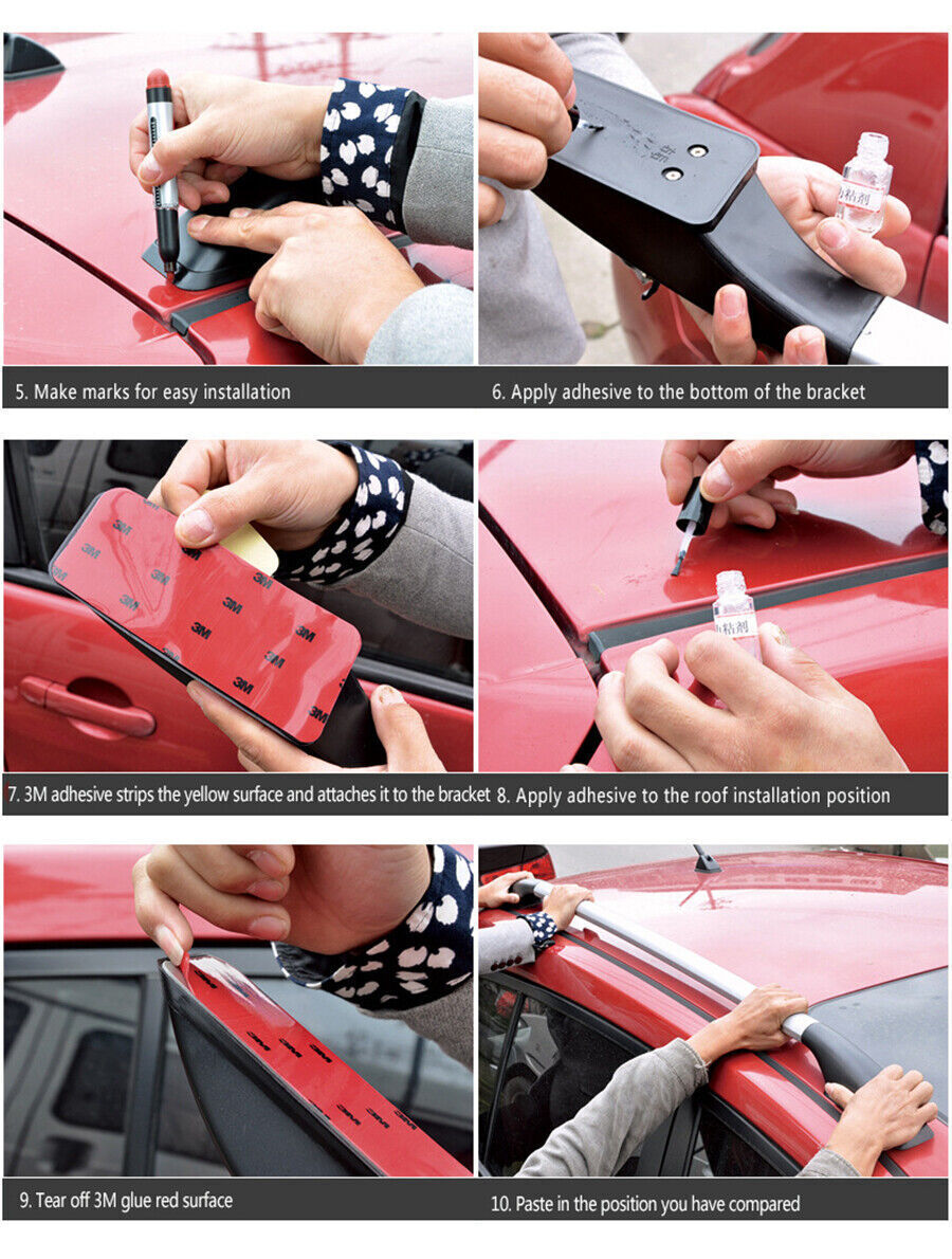 Black Decorative Roof Rack Aluminum Alloy Side Bars Rails For MPV SUV hatchback