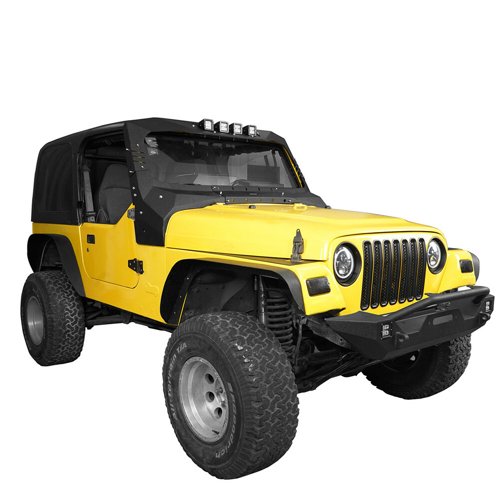 Windshield Frame Cover Roof Visor Cowl Body Armor for 1997-2006 Jeep Wrangler TJ