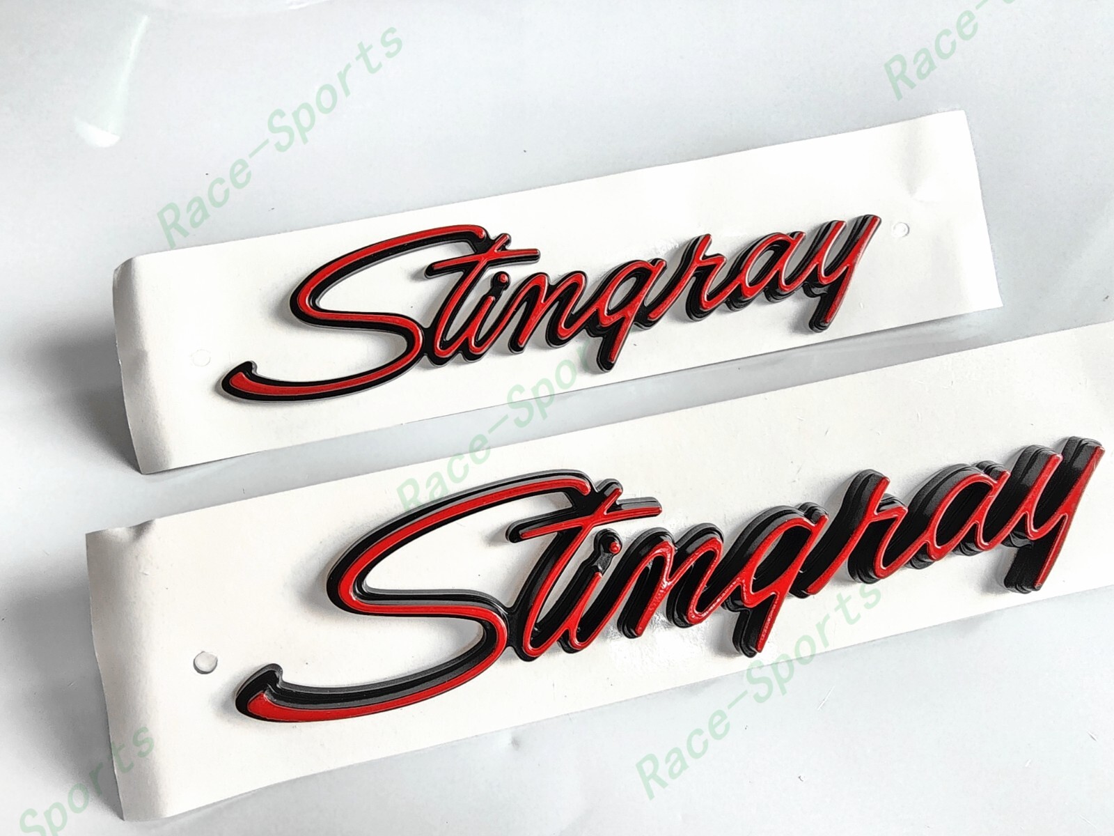 2PCS Red Black Front Fender Stingray Emblems Badges For 1969-1976 Corvette C3