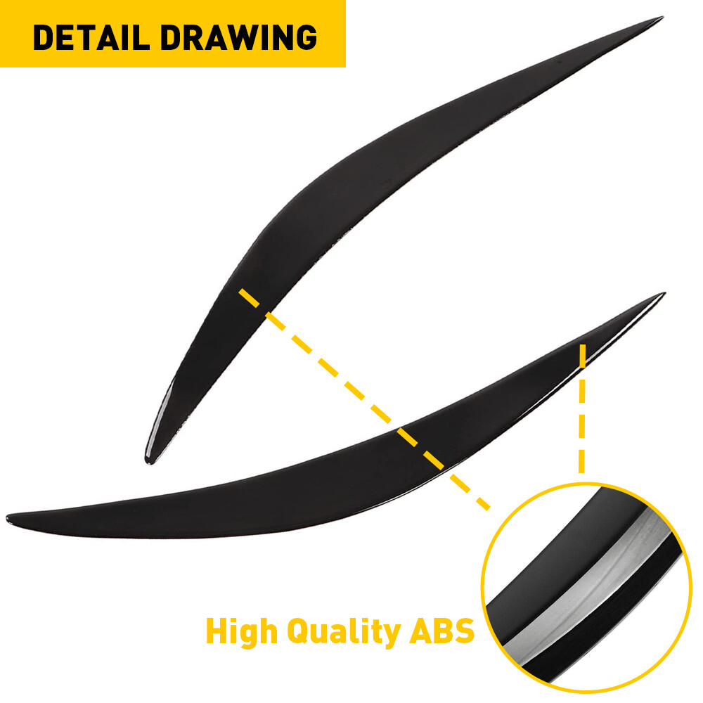 For Infiniti Q50 2014-19 High Quality Piano Black Headlight Eyelid Eyebrow Cover