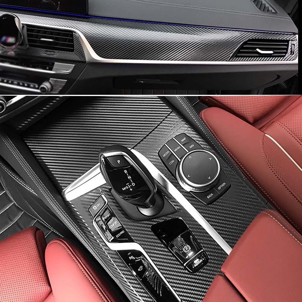 5D Carbon Fiber Interior Trim Decal Sticker For BMW 5 Series G30 2018-2022