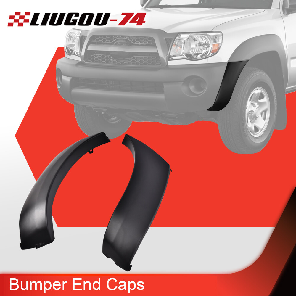 Front Bumper End Caps Primed Black Pair/Left/Right Fit For 05-11 Toyota Tacoma