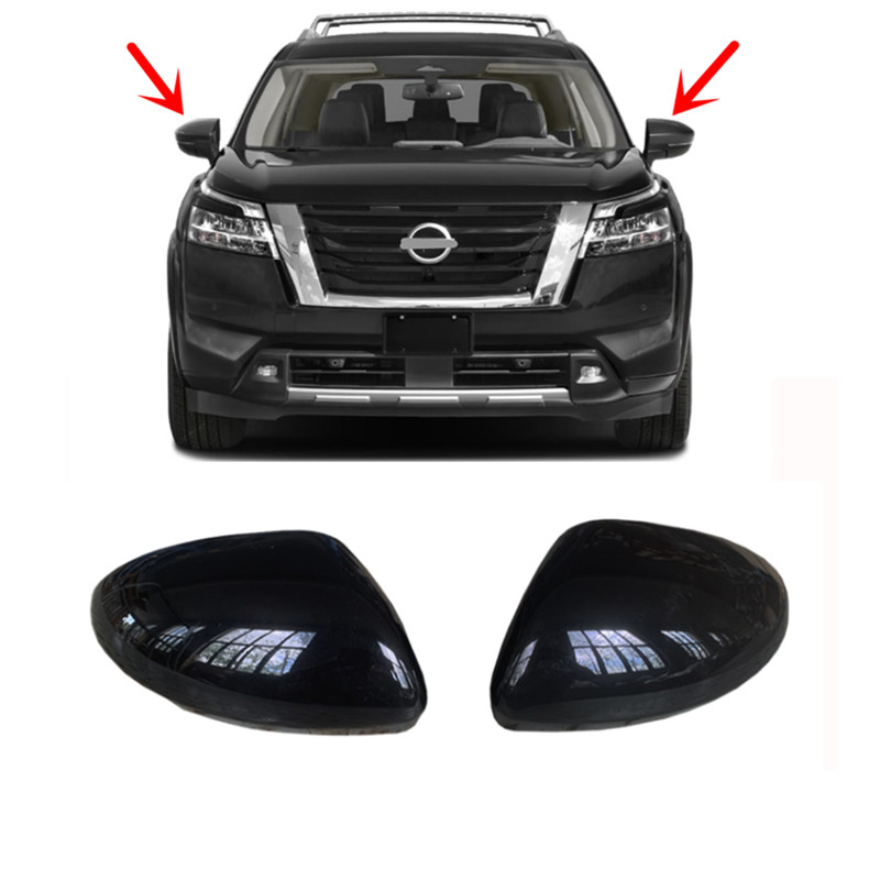 Bright Black Car Rearview Mirror Cover Trim For NISSAN PATHFINDER 2022-2025