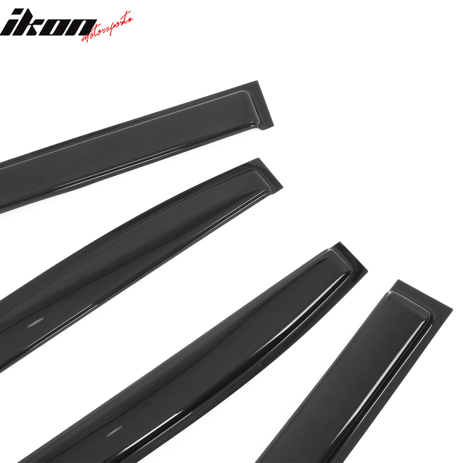 Fits 22-25 Rivian R1T Window Visors Vent Rain Wind Sun Guards Deflectors Tape-On