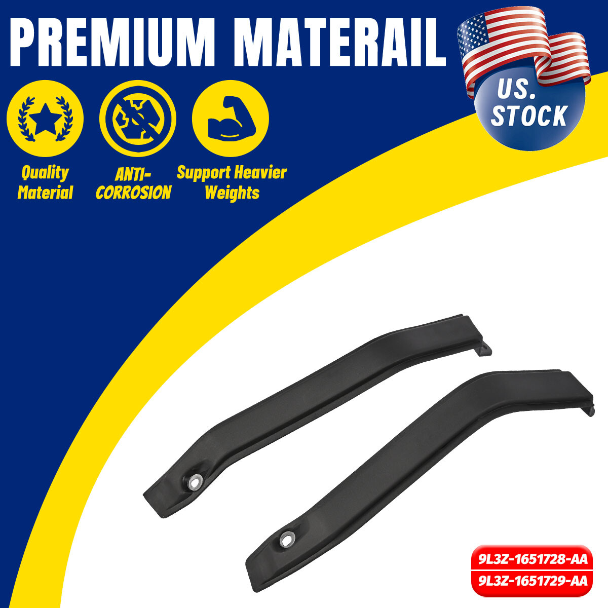 Left & Right Upper Cab Corner Roof Side Trim Molding For Ford F-150 2009-2014