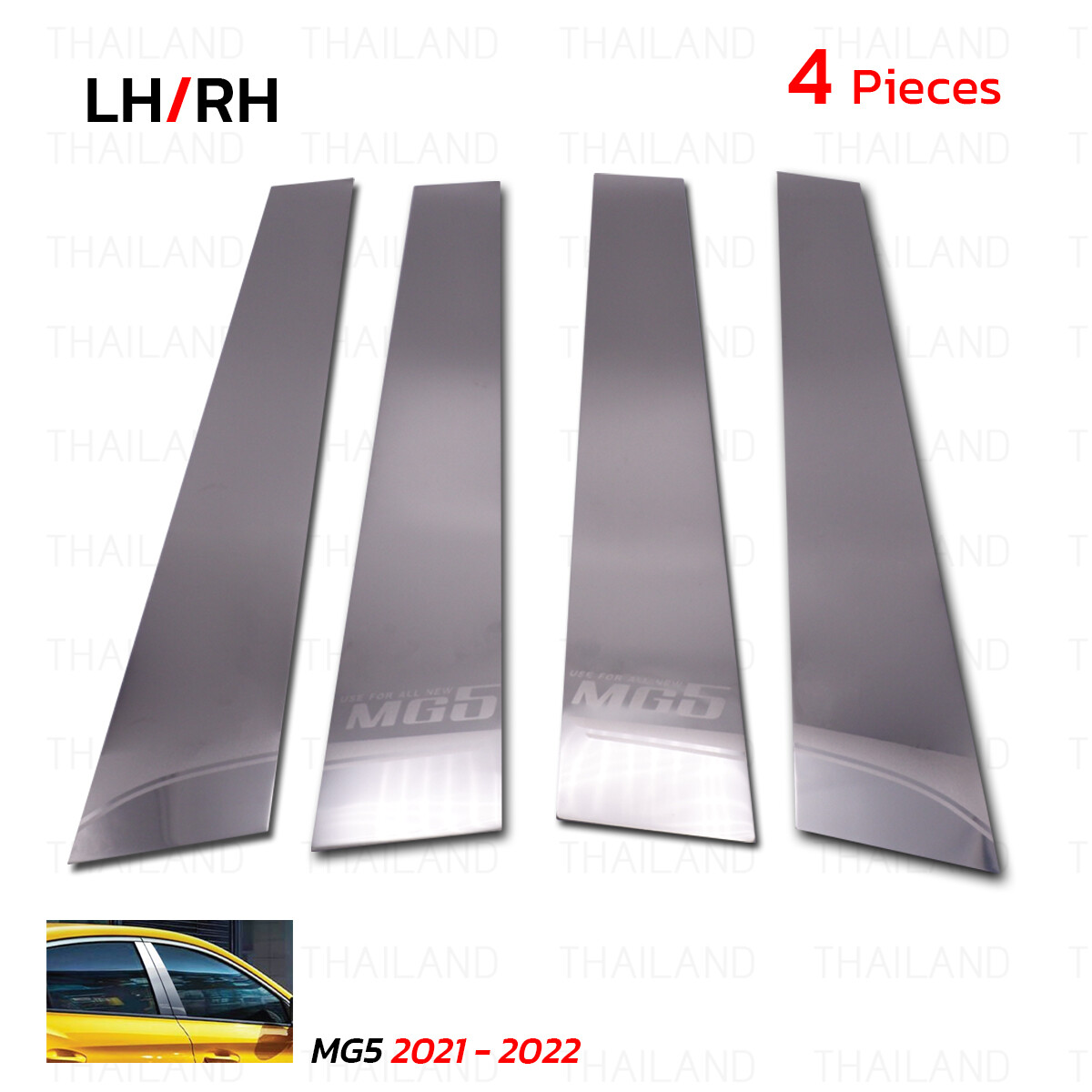 For MG MG5 MG 5 Sedan 2021 22 Chrome Stainless Steel Pillar Door Trim