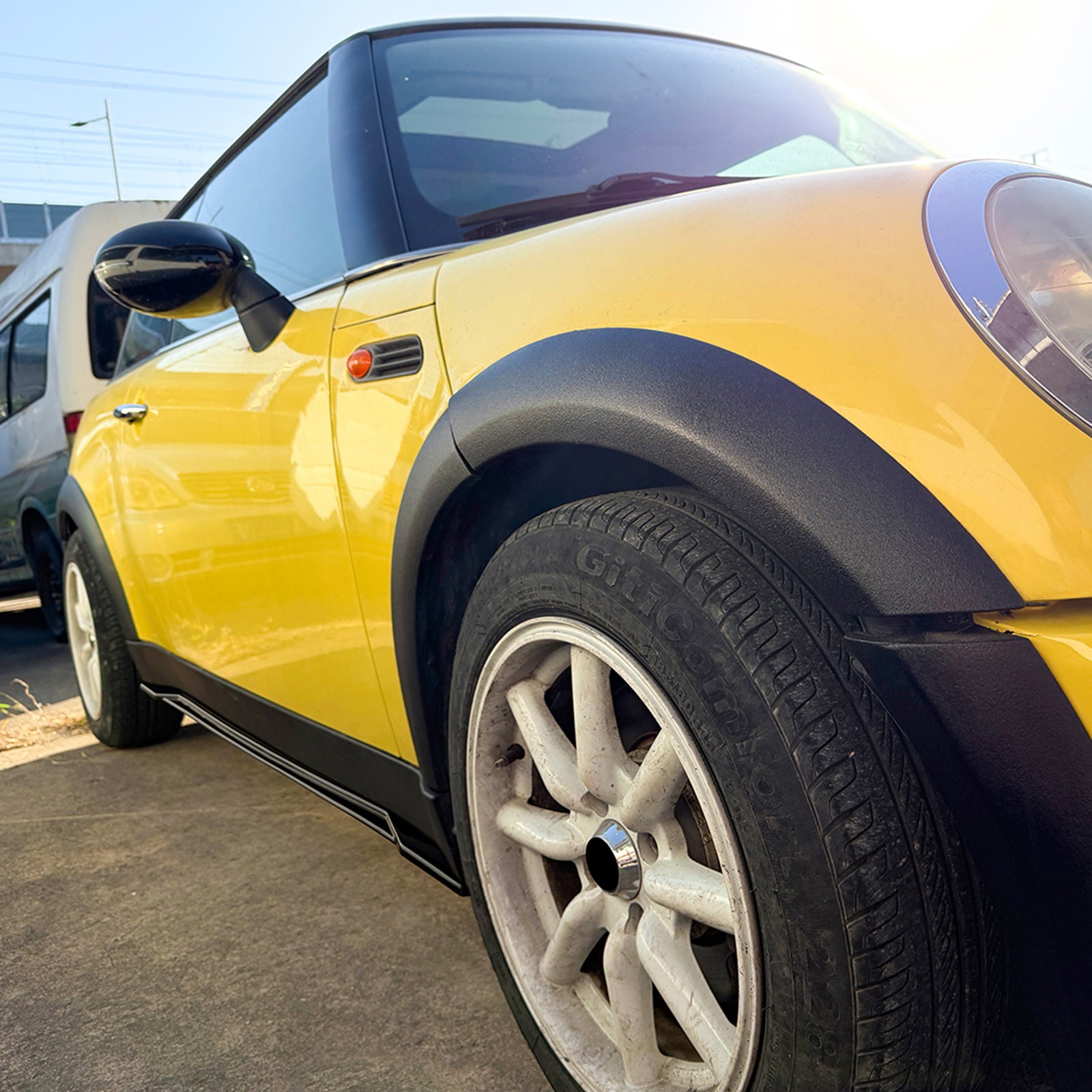 Car Gloss Black Side Skirt Extension Trim Cover For Mini Hatch R50 2001-2006
