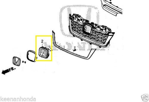Genuine OEM Honda Ridgeline 17-19 Front Grille H Emblem Base 71122-T6Z-A00