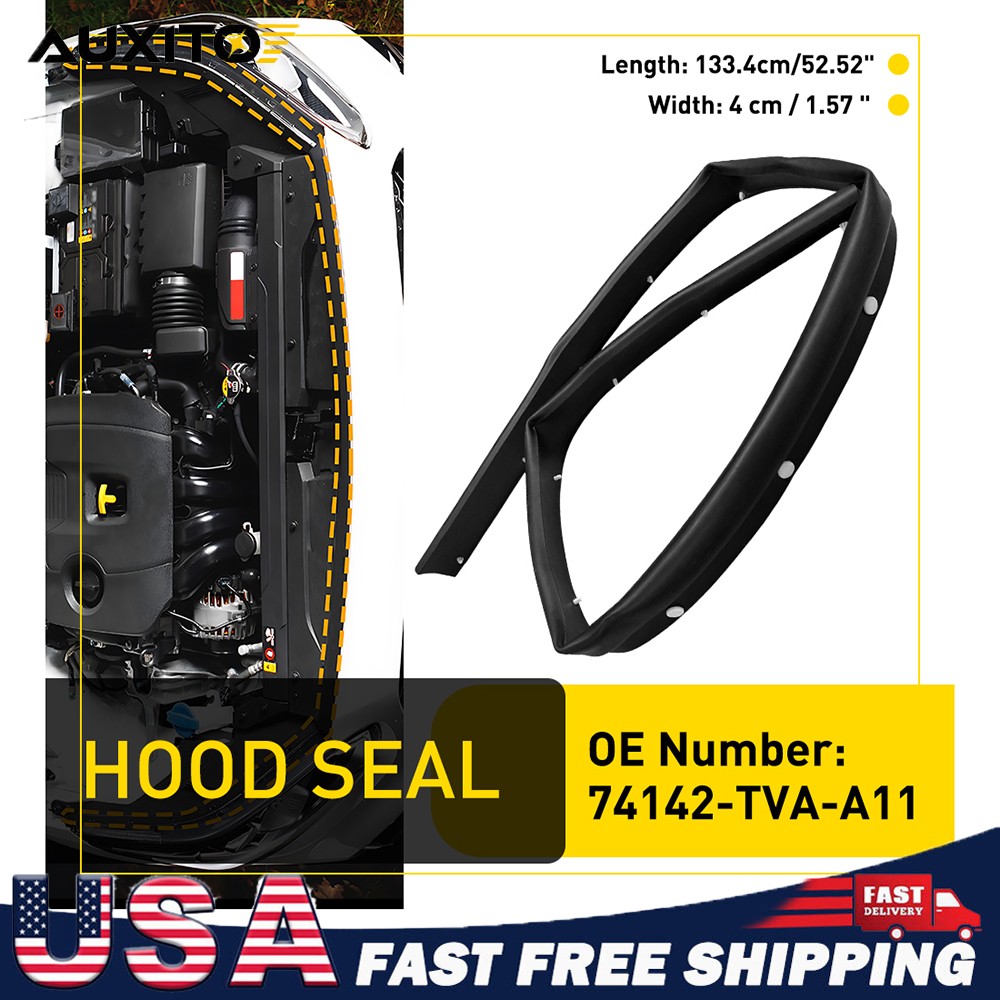 1 x Front Rubber Hood Seal Strip Black Replacement For Honda Accord 2018-2022