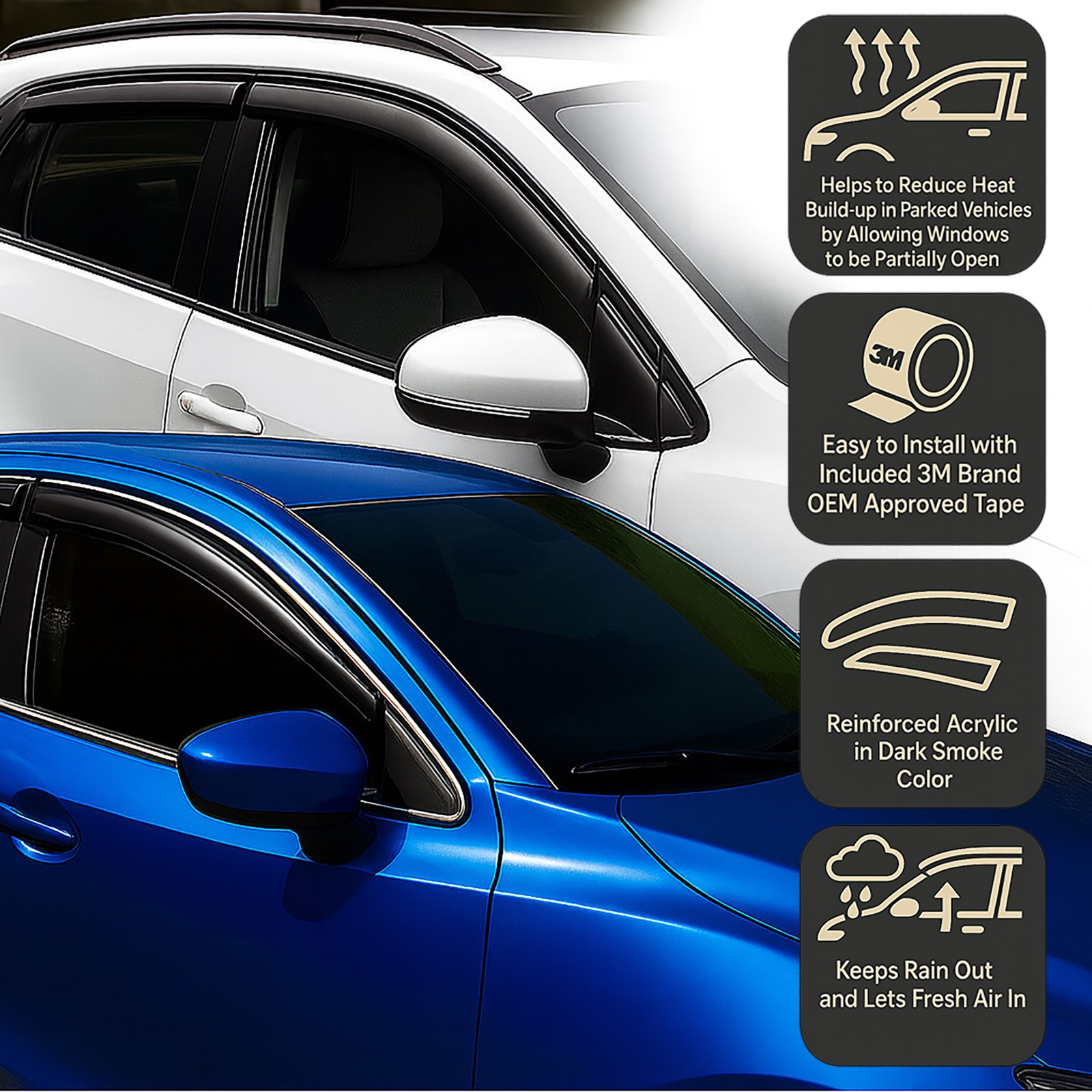 Vent Shade Window Visors For Honda Odyssey 05-10 2005-2010 LX EX EX-L 4pcs
