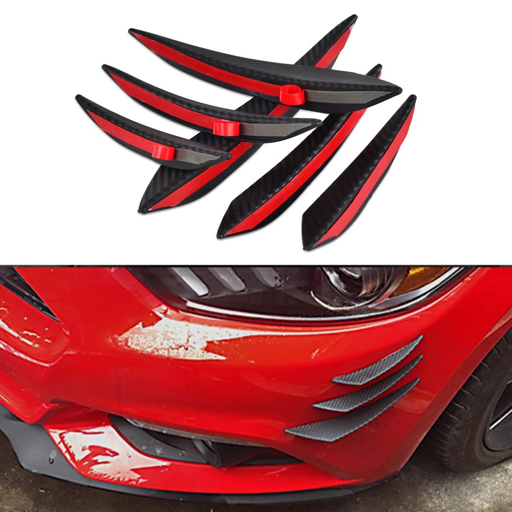 Carbon Fiber Look Universal Auto Car Front Bumper Lip Spoiler Splitters Body Kit