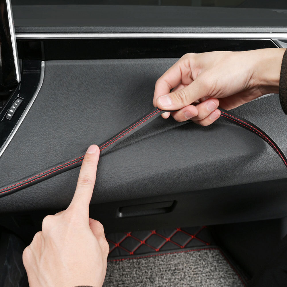 2M PU Leather Car Dashboard Line Strip Decor Sticker Moulding Trim Accessories