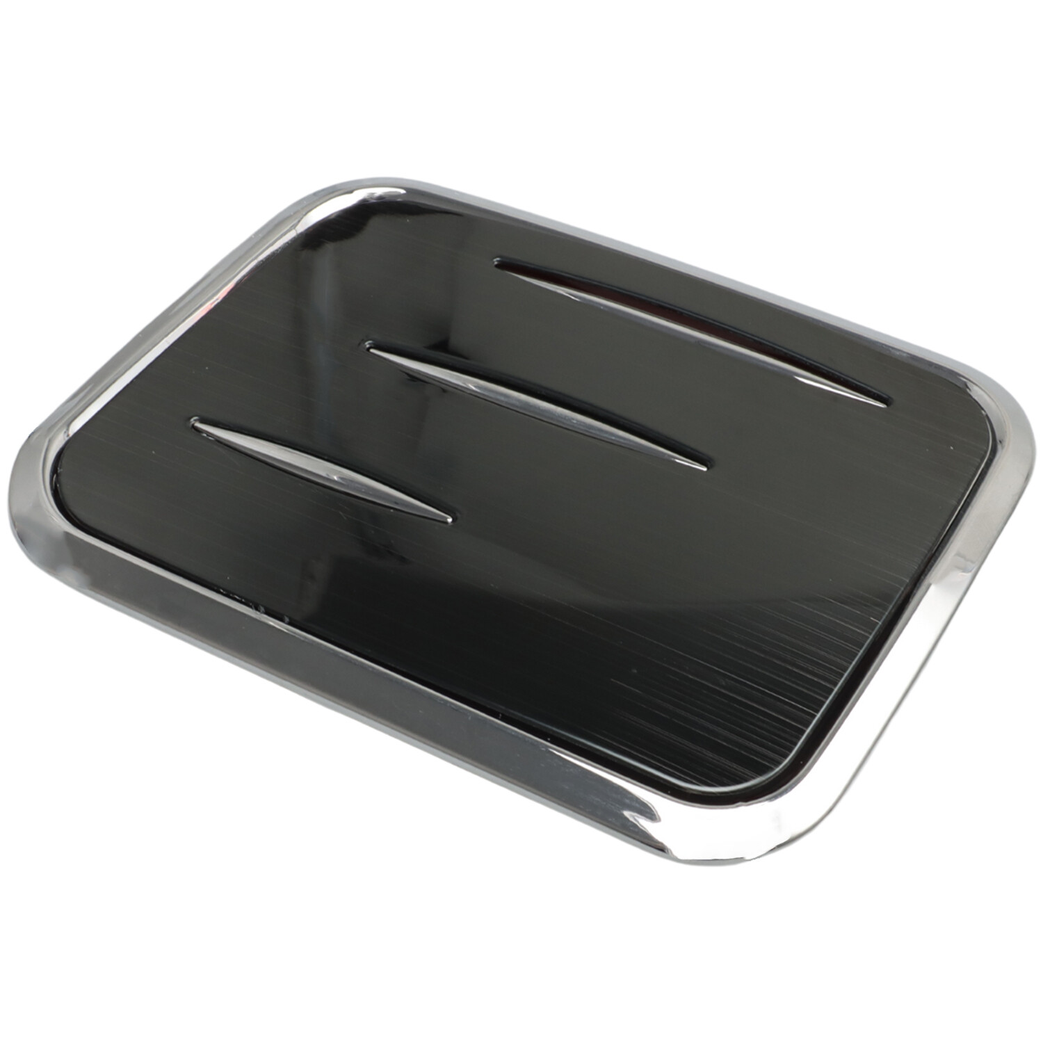 Black & Chrome Surround Rear Fuel Oil Tank Cap Overlay Trim Kit for Toyota RAV4