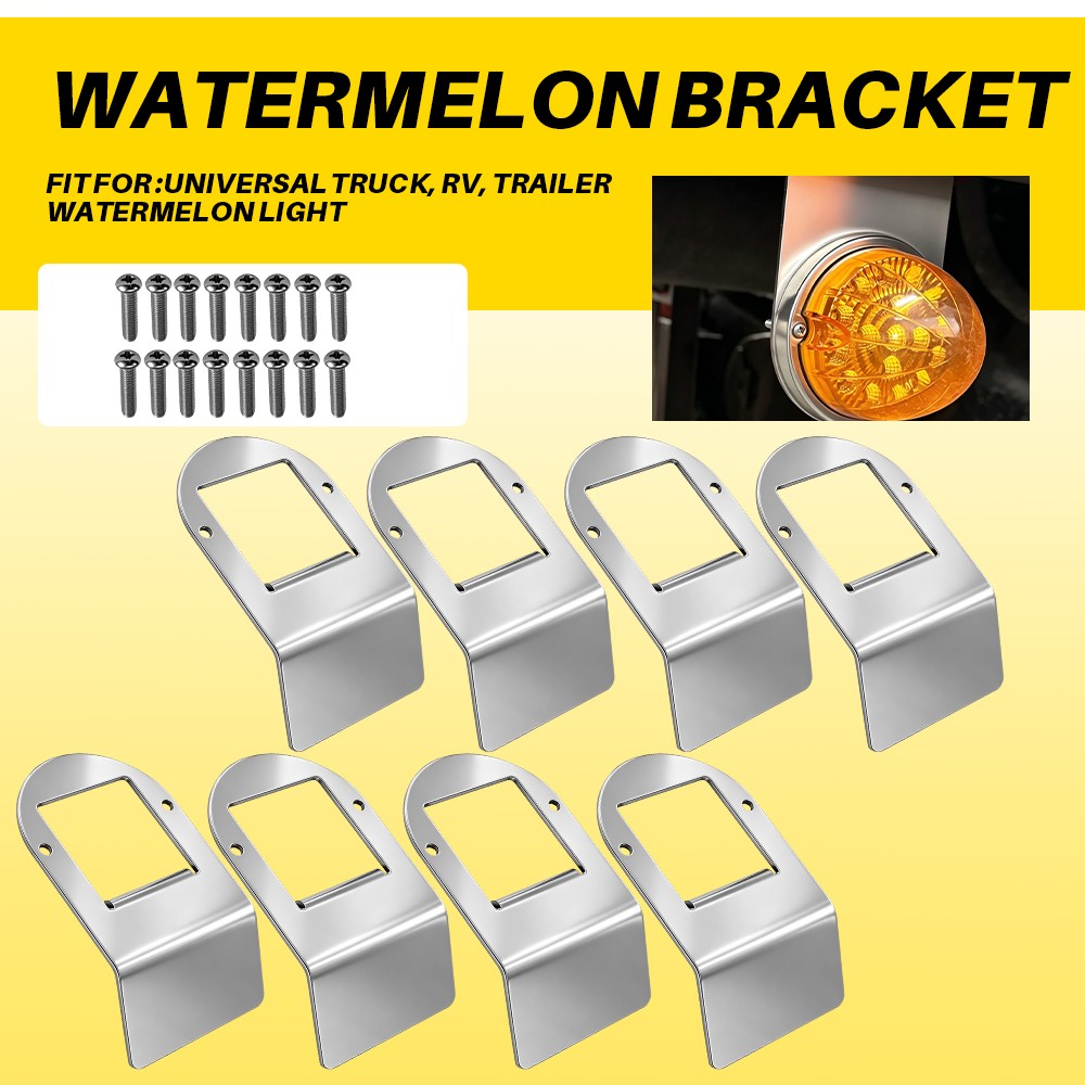 8x Watermelon Light Under Lower Frame Bracket Mount Right Left Stainless Steel