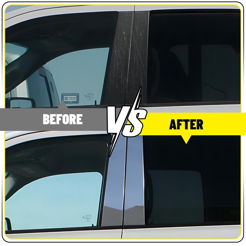 4pcs/Set Chrome Pillar Posts For 19-25 Dodge Ram 1500 Crew Door Cover Trim 1~10X