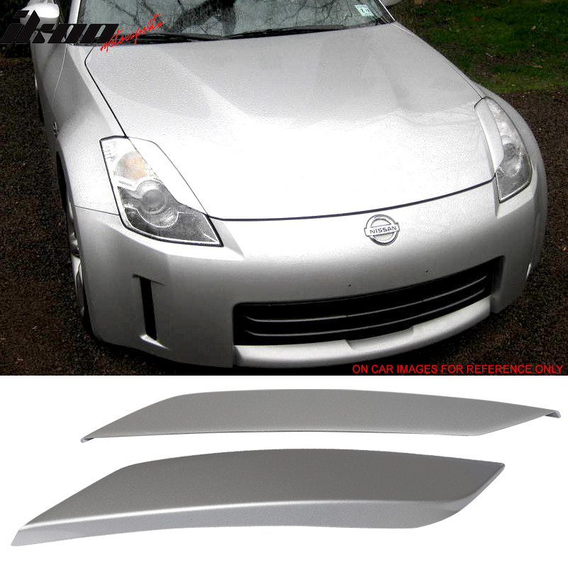 Fits 03-09 Nissan 350Z Headlight Eyelids Eyebrows #K23 Liquid Platinum Metallic