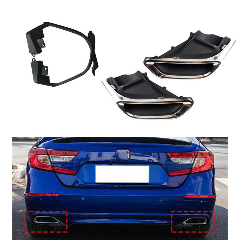 For Honda Accord 2018 2019 2020 Exhaust Muffler Tail Pipe Tip Tailpipe W/Bracket
