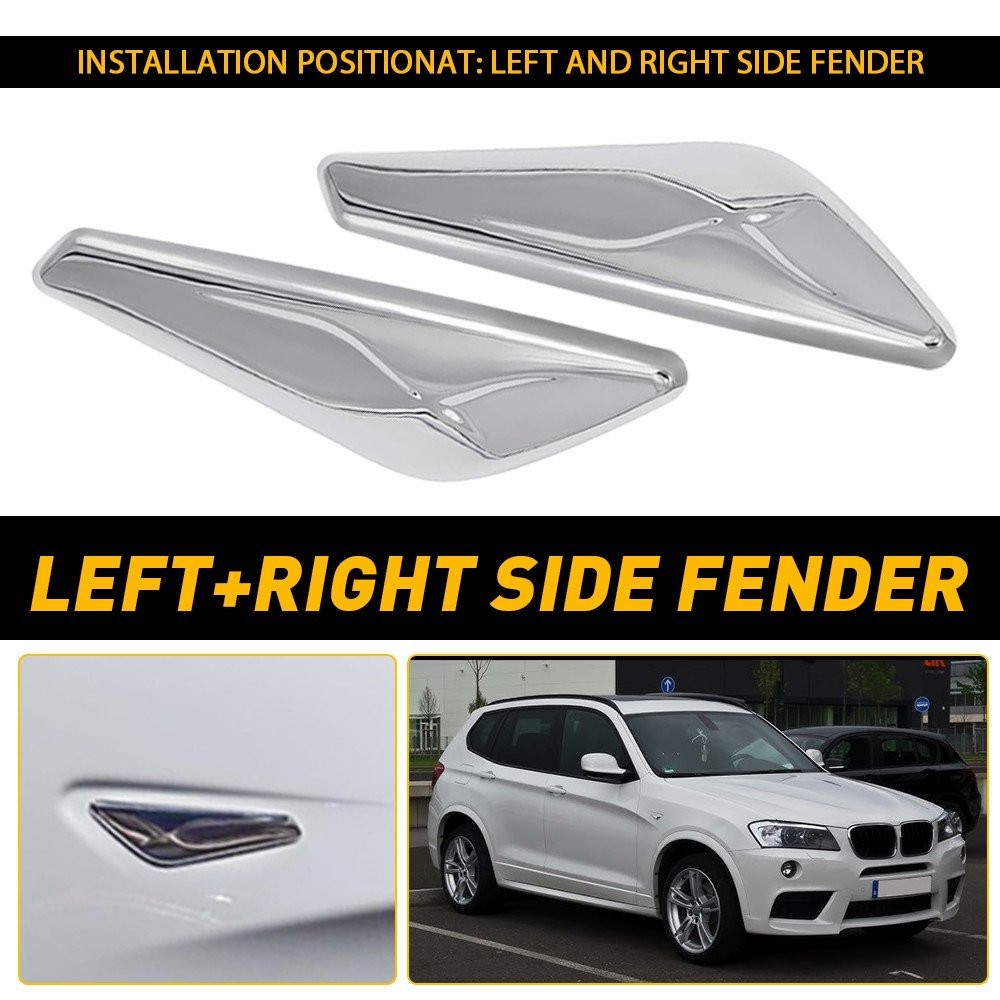 New Fender Trim Finisher Chrome Front Left Right For X4 X3 F25 F26 2015-2017 BMW