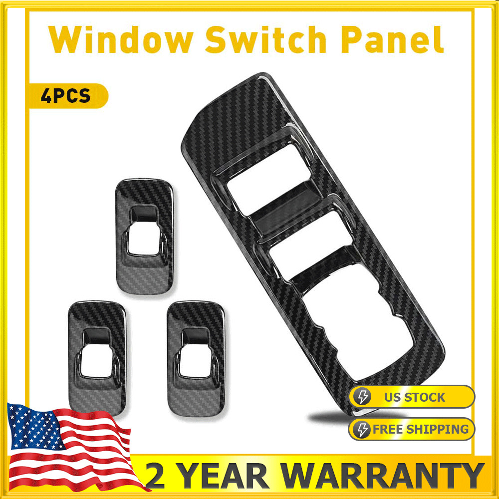 For 2015-2019 Ford F-150?Carbon Fiber Window Lift Switch Button Panel Cover Trim