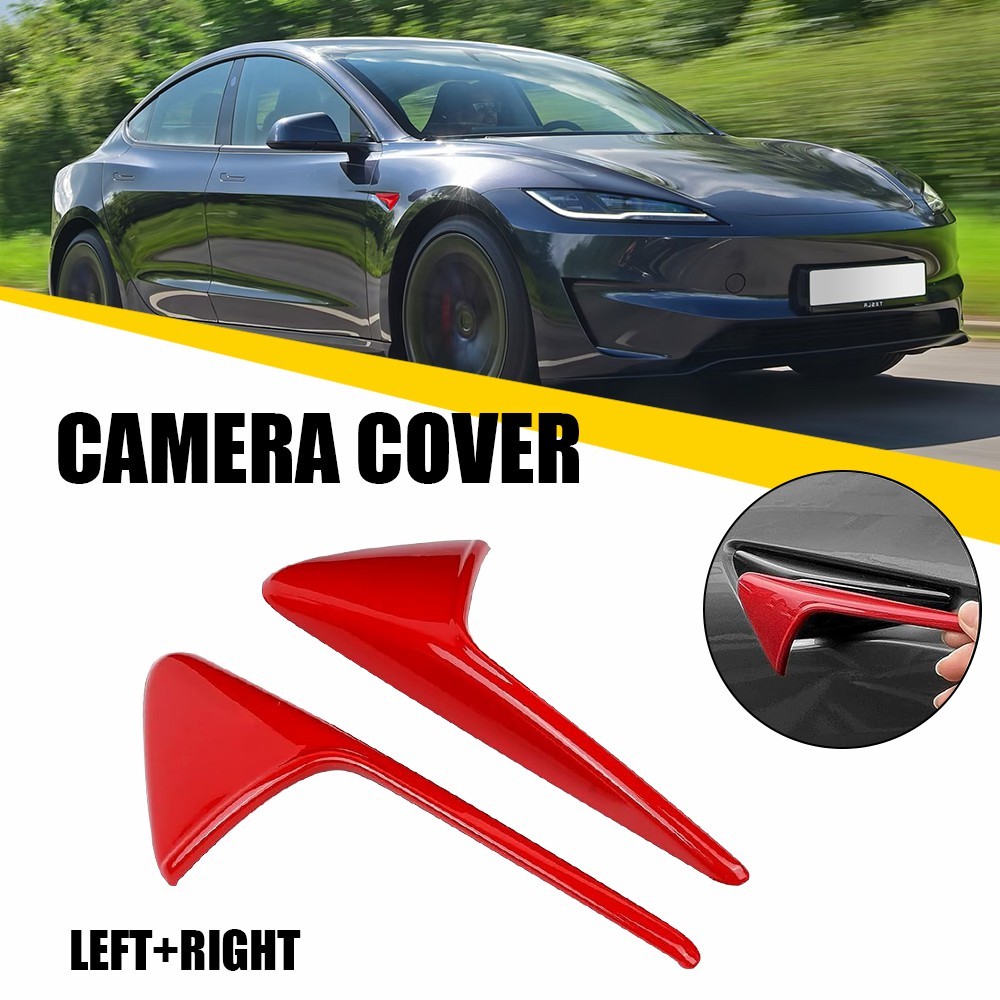 Side Fender Camera Vent Cover Decor For 2015-2023 Tesla Model 3 S X Y Glossy Red