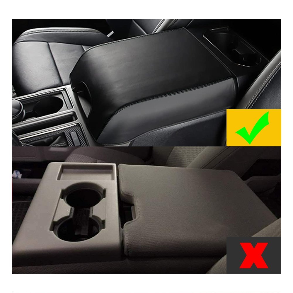 For Ford F150 15-20 1PCS Black Car Armrest Cushion Cover Skin Accessories OXILAM