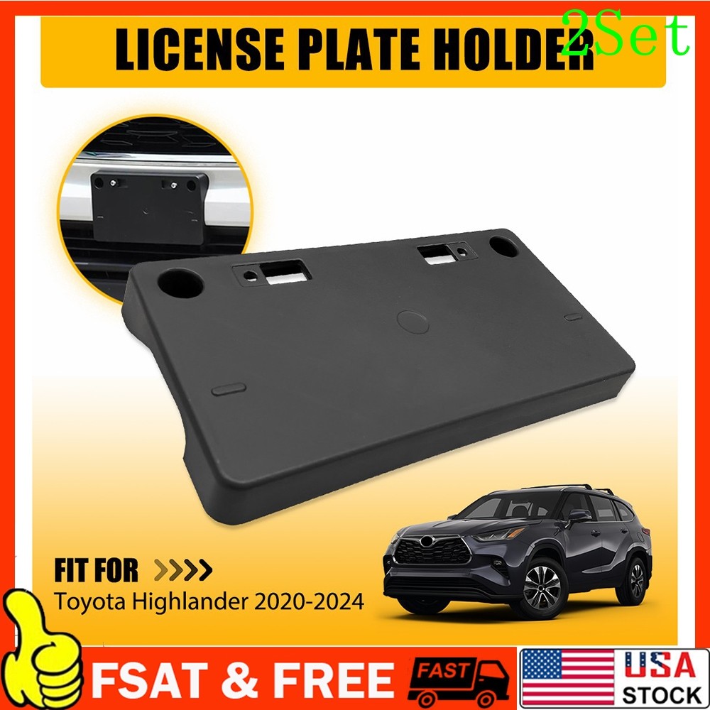 Front License Plate Bracket For 2020-2023 Toyota Highlander 521140E160 2Set