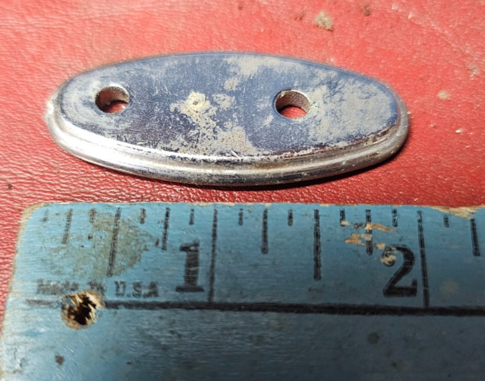 Vtg 1949-1952 Chrysler Desoto Dodge Plymouth Rear Coat Hook Base Plate 1301147