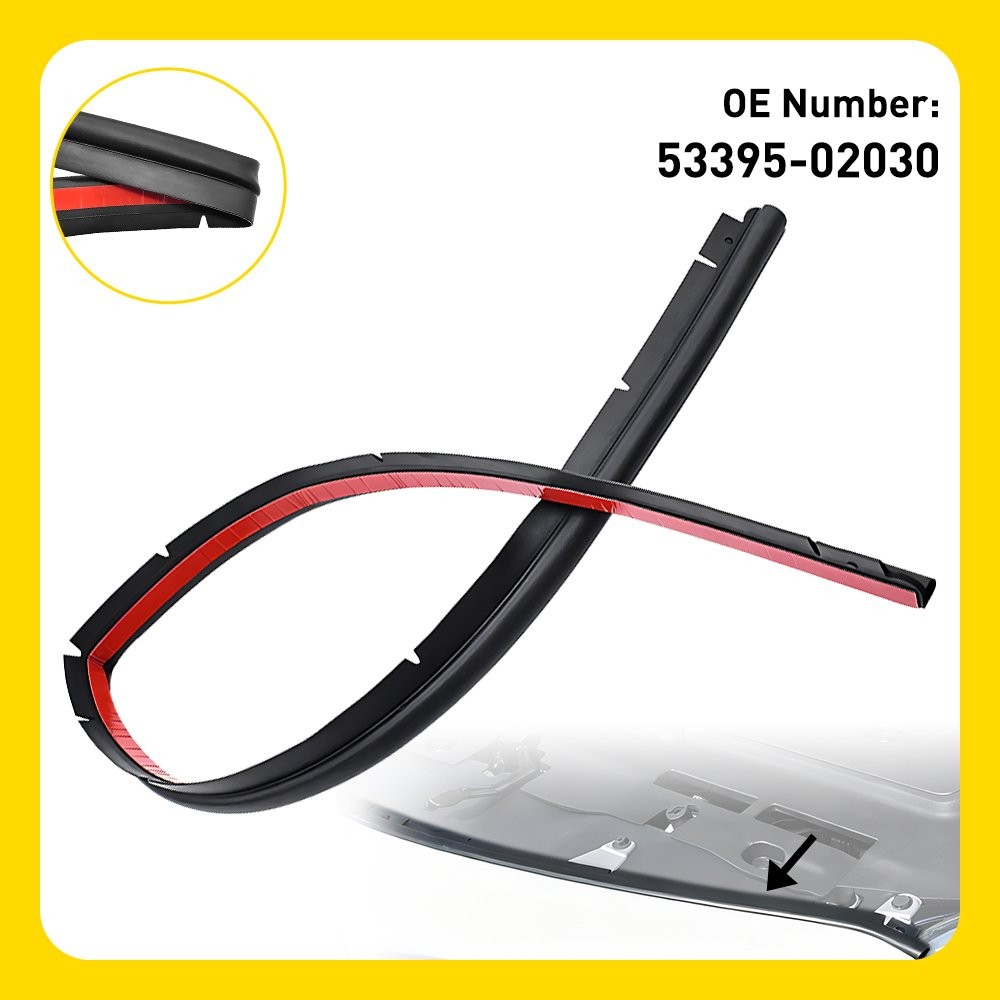Hood Sealing Strip Rubber Black Fit 2007 2008 2009 2010 2011-2013 Toyota Corolla