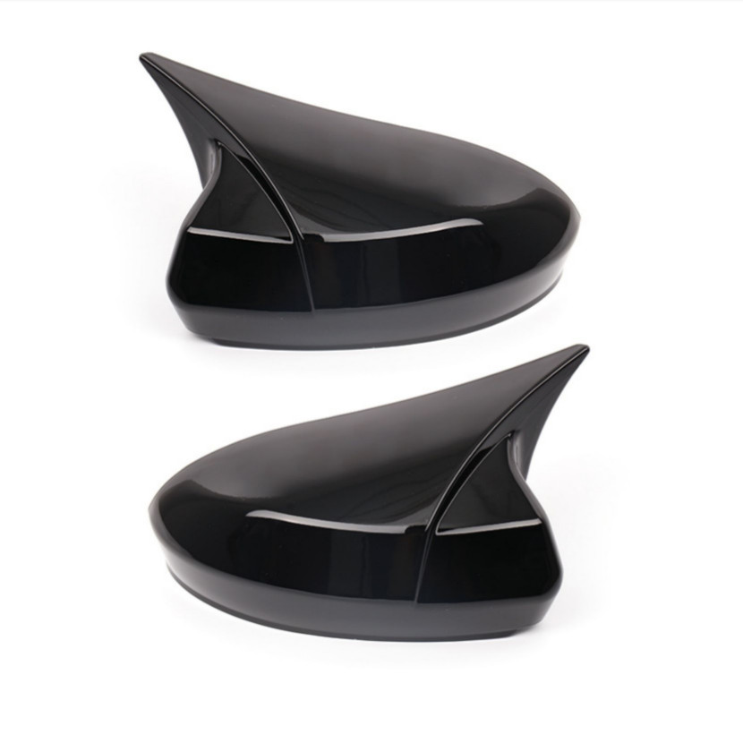 Glossy Black abs OX horn Rearview Mirror Cover Trim For Nissan Altima 2019-2024