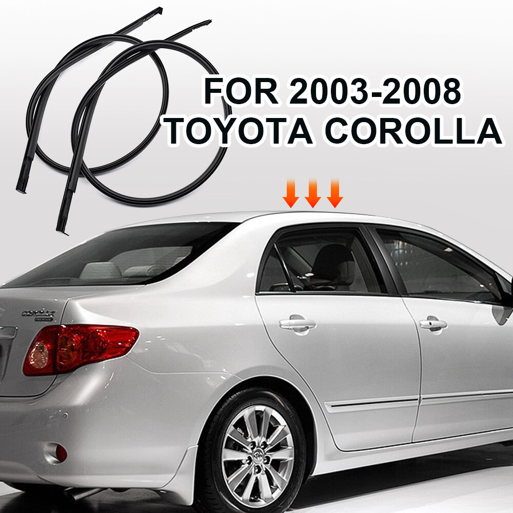 2PCS Weather Strips Roof Top Moulding Trim Seal Fit For 2003-2008 Toyota Corolla