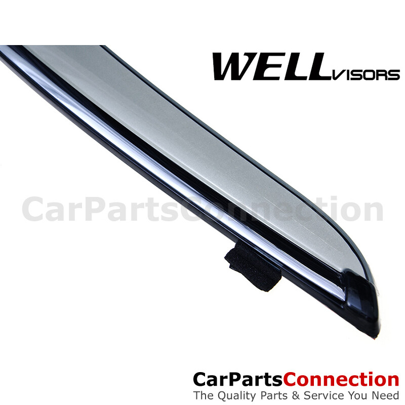 WellVisors Window Visors 07-17 For Lexus LS460 Side Deflectors Chrome