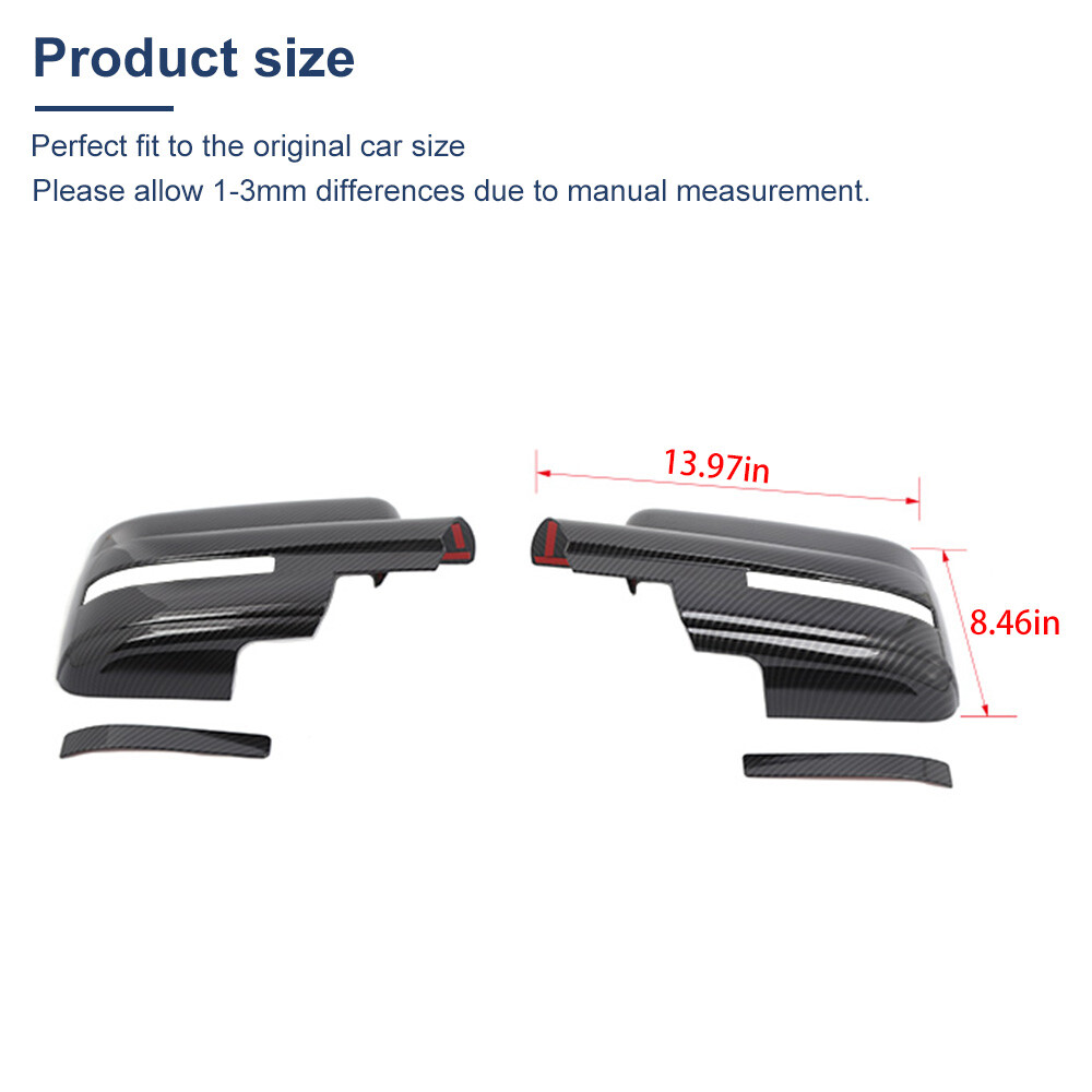 For Ford F150 Raptor 09-14 Side Door Mirror Trims Cover Accessories Carbon Fiber