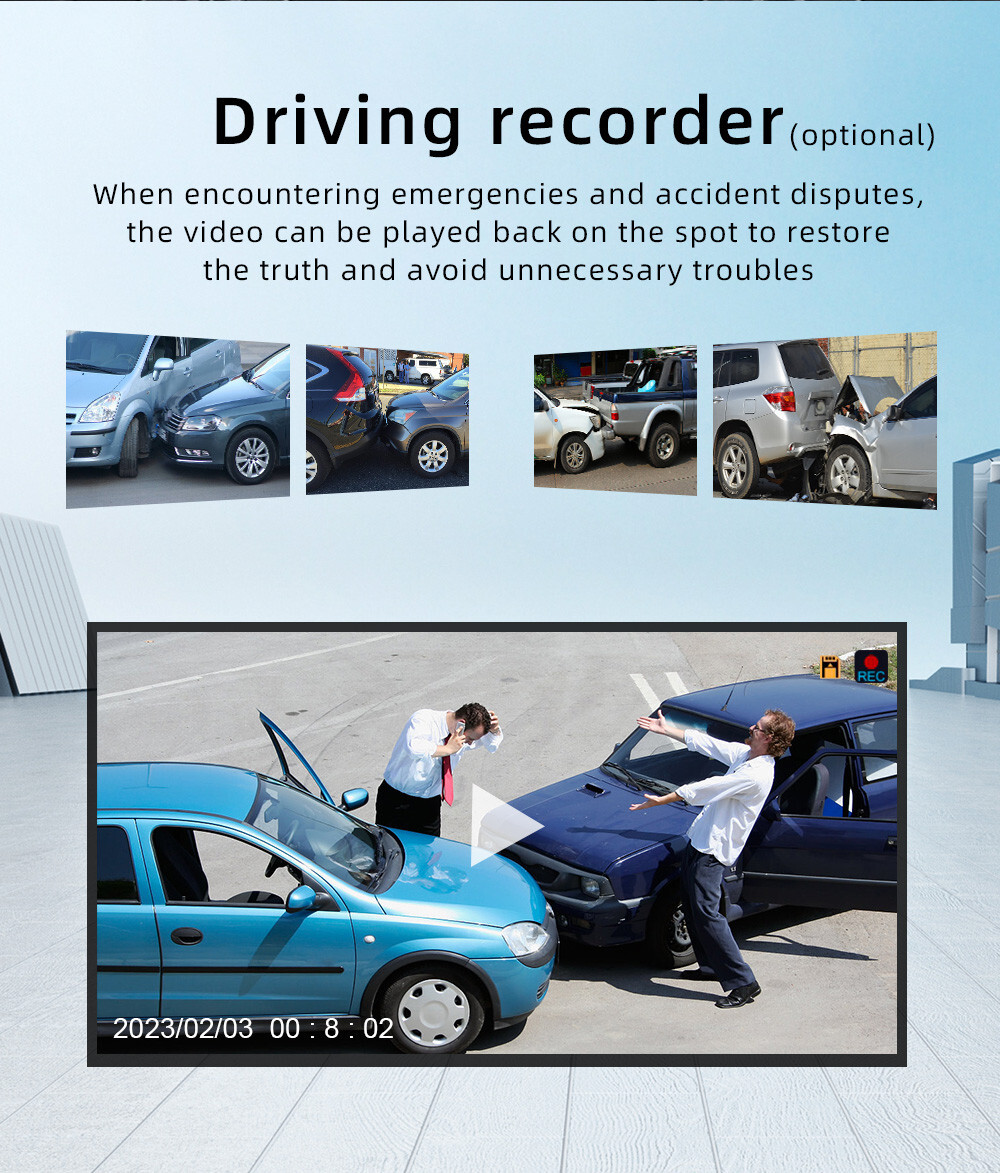 Car Radio Bluetooth Stereo For CarPlay Android Auto MP5 Player W/Free Camera