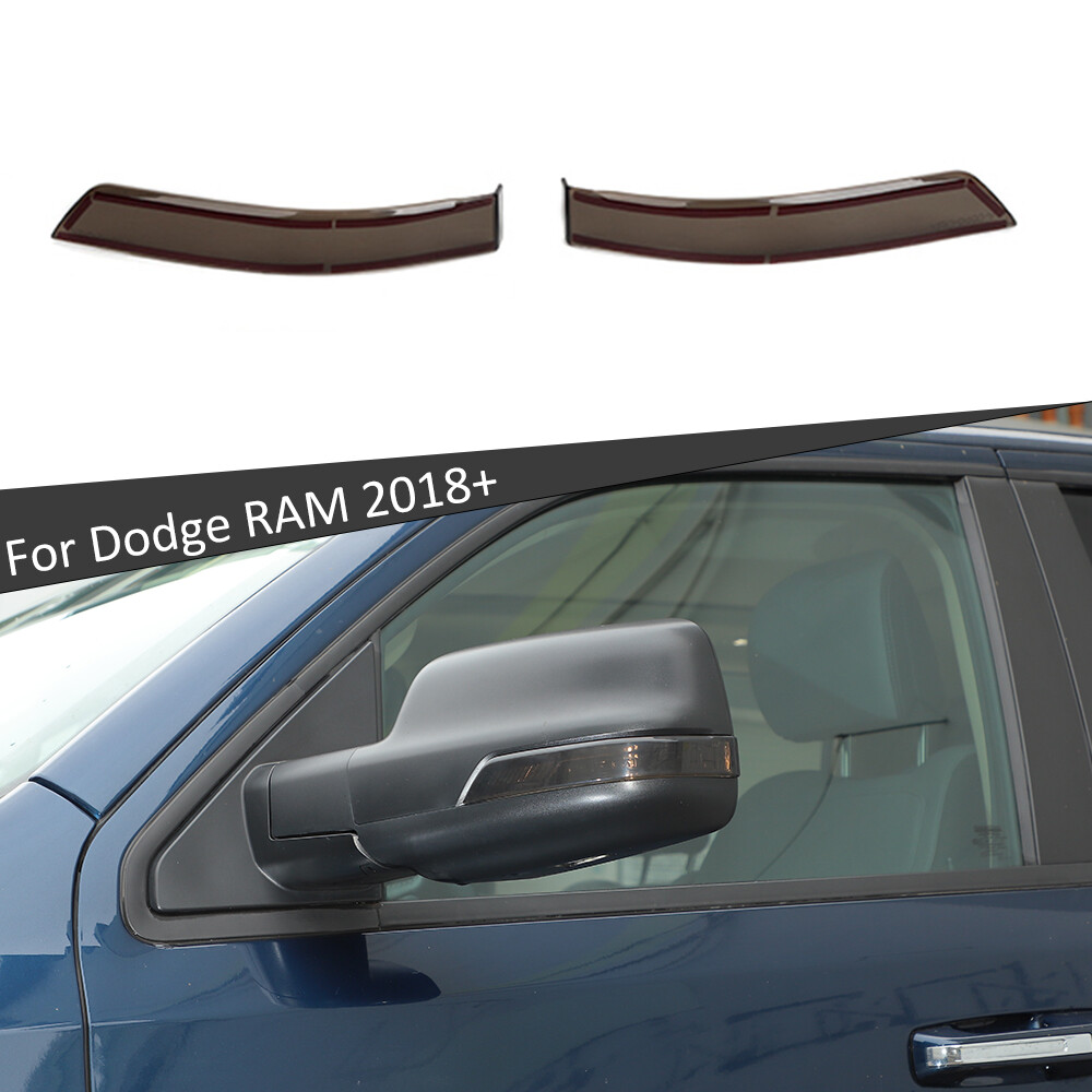 For Ram 1500 2018+ Rearview Mirror Signal Light Accessories Covers Smoked Black