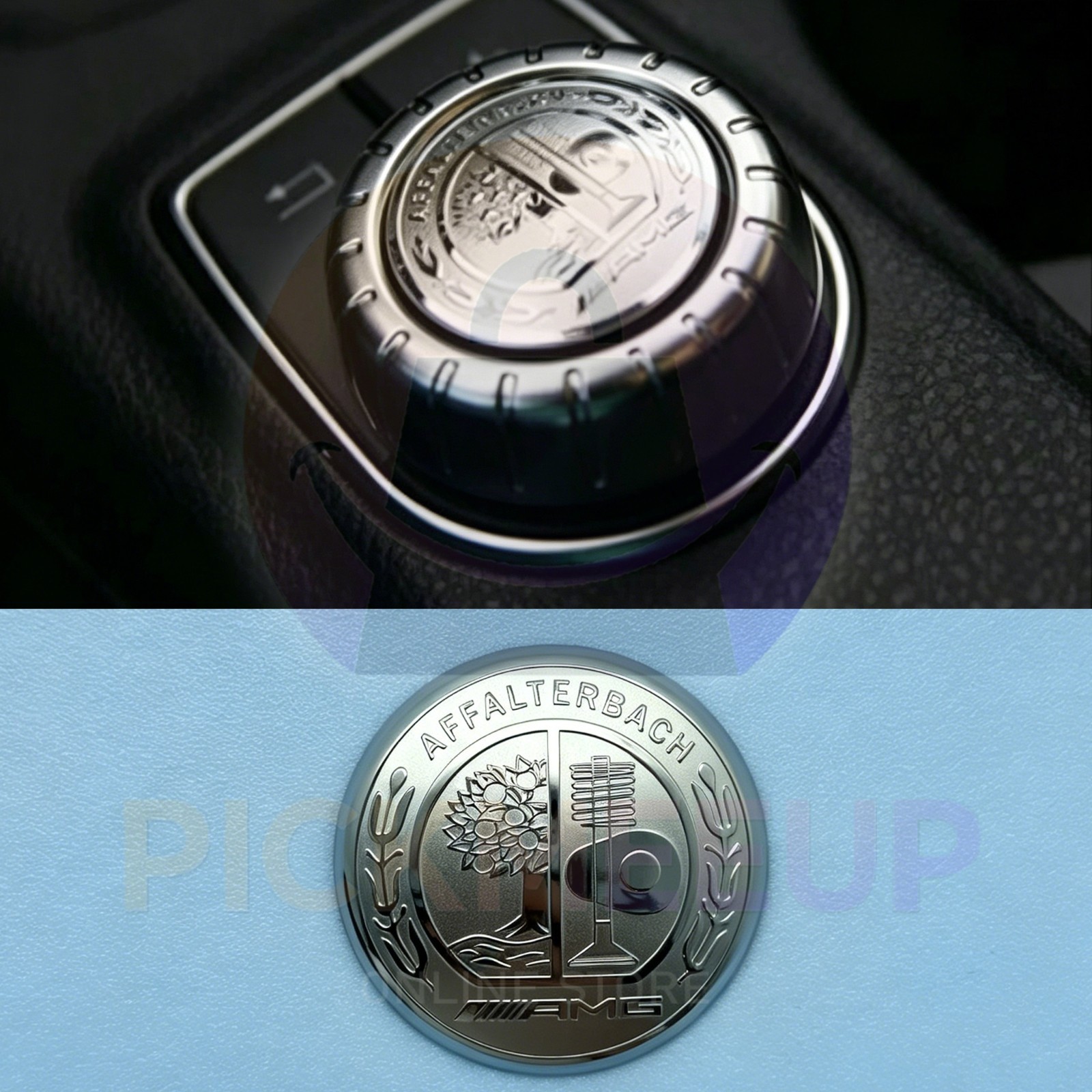 29mm Car Interior Multimedia Button Emblem for AMG Affalterbach Silver