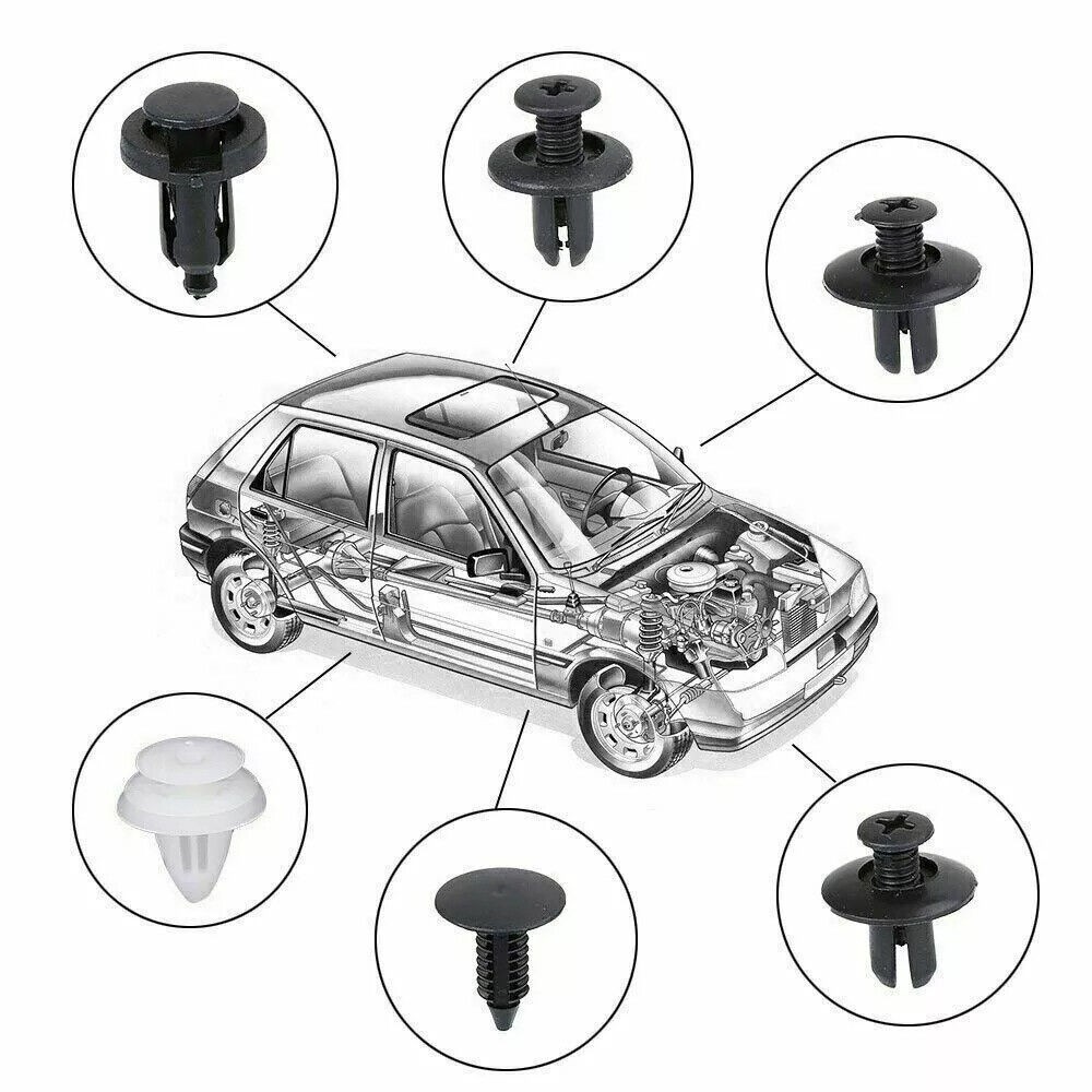 Car Parts Body Bumper Rivet Retainer Trim Molding Push Pin Clip Accessories Kits