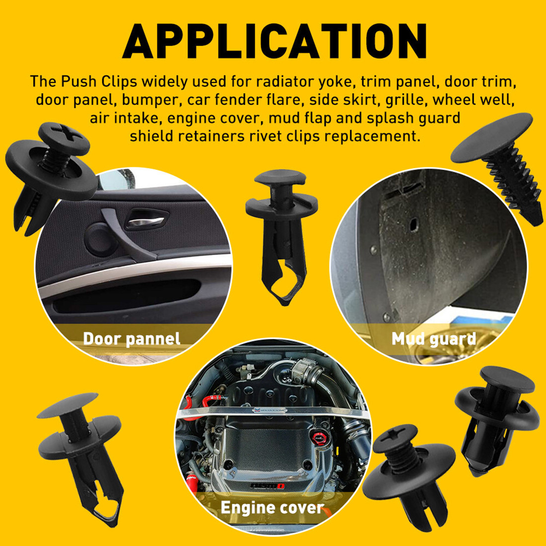 190PCS Car Clips Car Body Fastener Plastic Trim Push Rivet Panel Fender Retainer