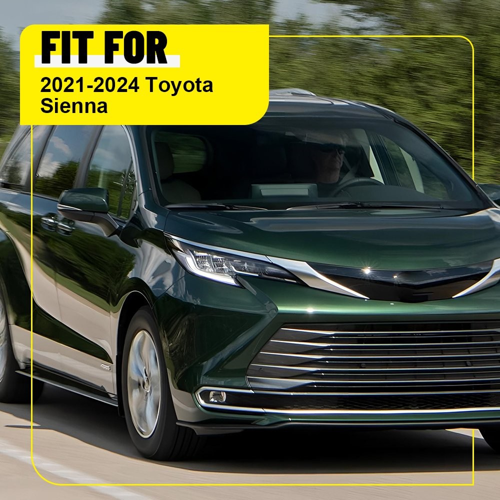 Fit for 2021-2024 Toyota Sienna Glossy black Pillar Post Door Window Cover Trim