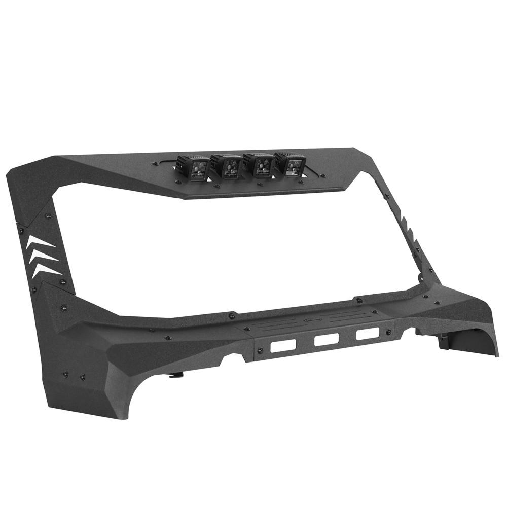 FIT 2007-2018 JEEP WRANGLER JK STEEL WINDSHIELD FRAME ARMOR GUARD W/LED LIGHTS