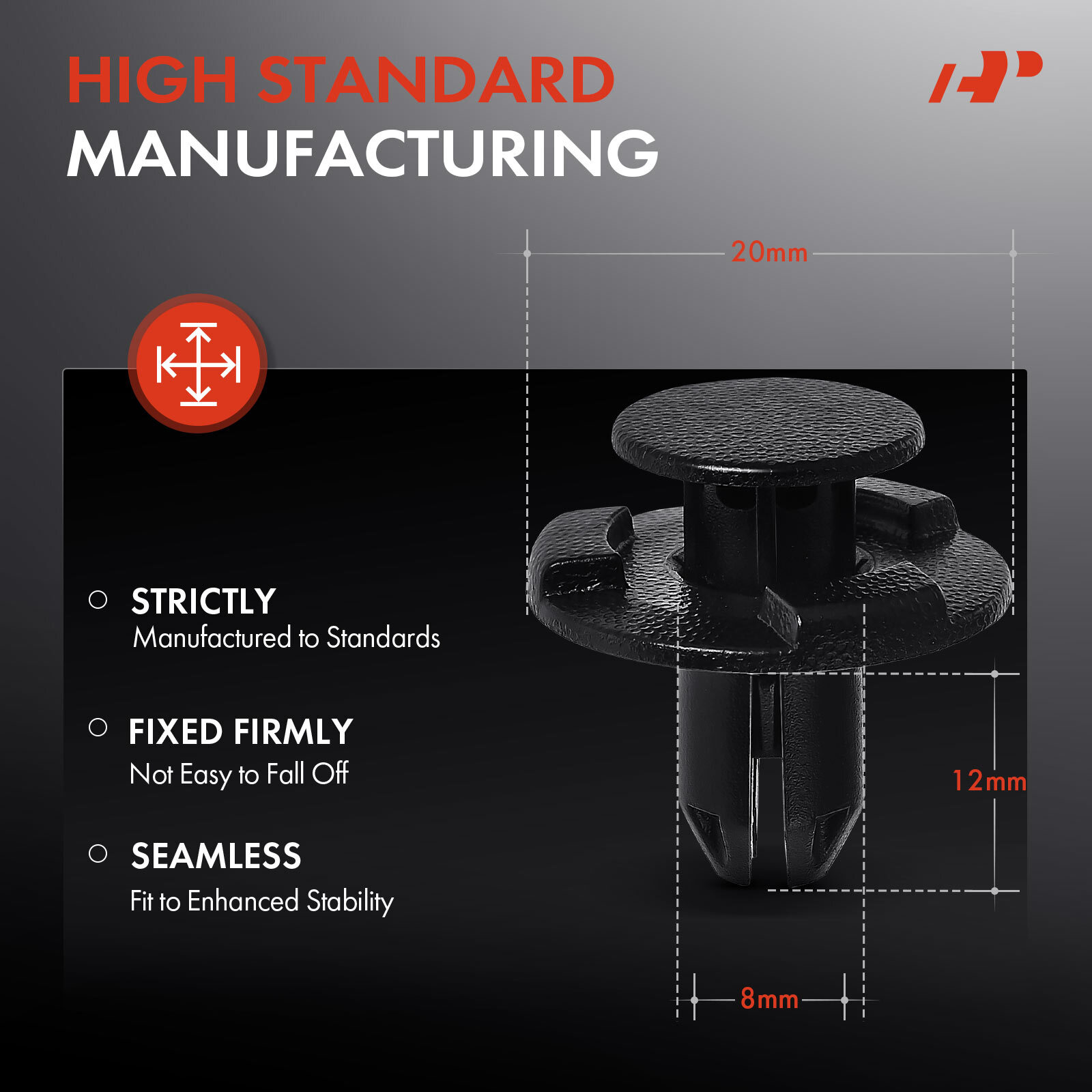 A-Premium 30Pcs 8mm Bumper Fender Push-Type Retainer Fastener Clip for Nissan