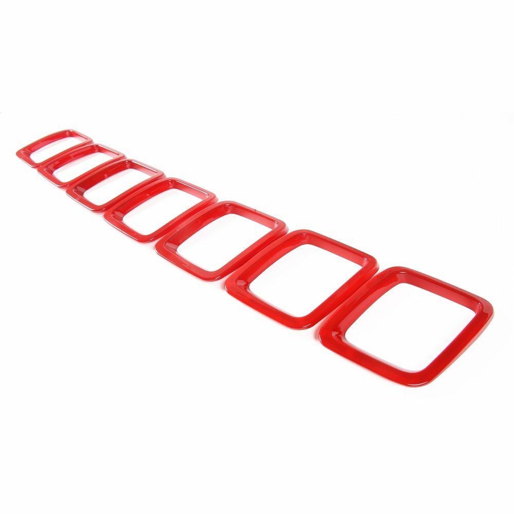 Red Front Grille Grill Insert Cover Trim for Jeep Compass 2017-2020 Accessories