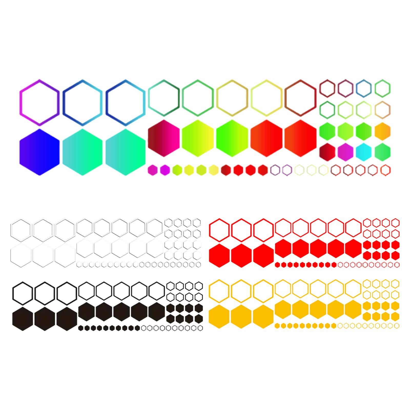 DIY Car SUV RV Honeycomb Decals Hexagonal Graphics Sticker 52PCS Body Side Decor