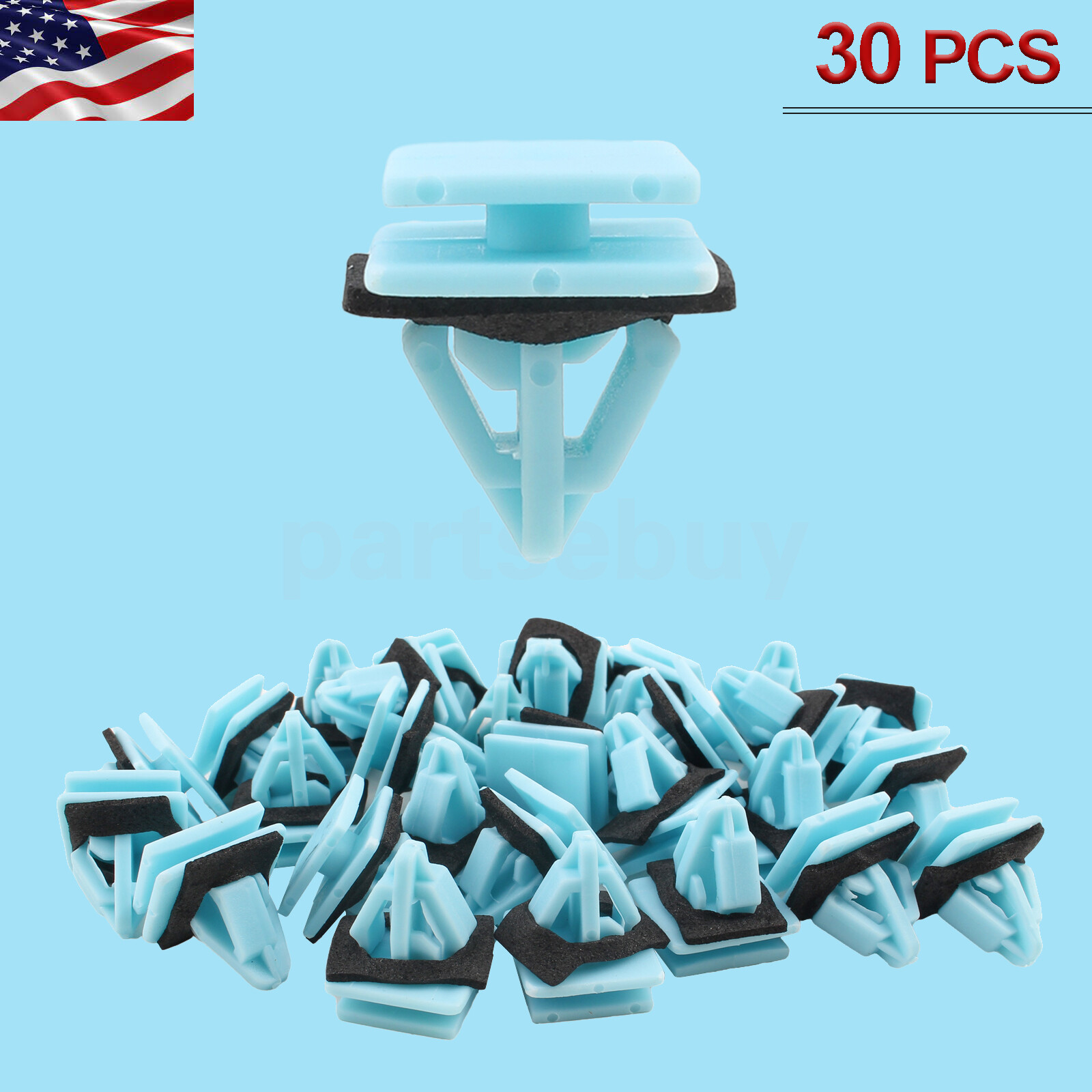 30x Rocker Panel Moulding Clip Sealer Blue Retainer Fits For Hyundai 87758-3L000