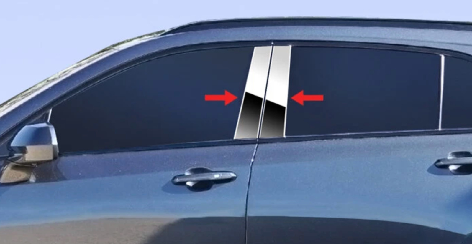 2019-2025 Cadillac XT4 4Pc Chrome Pillar Post Stainless Steel Trim Door Cover