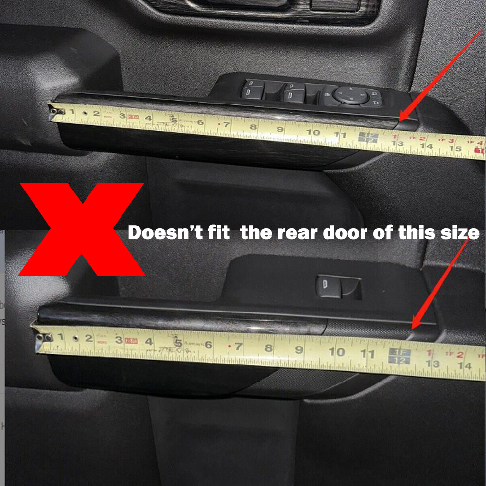 4x Door Panel Interior Cover Trim For Chevy Silverado 2019-22 Black Wood Grain s