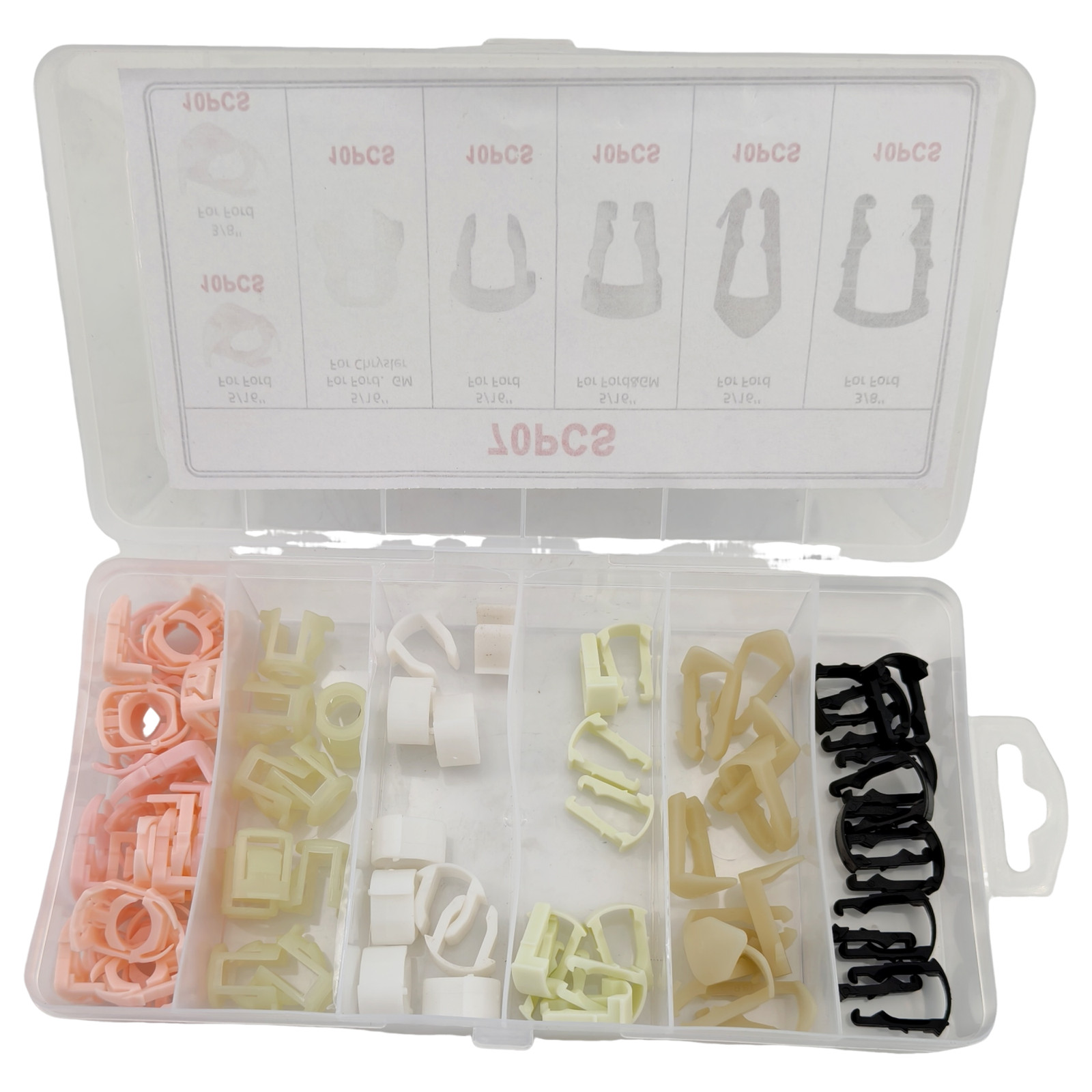 70 Pcs Fuel Line Retainer Clip Size Assortment Fit For Chrysler Ford