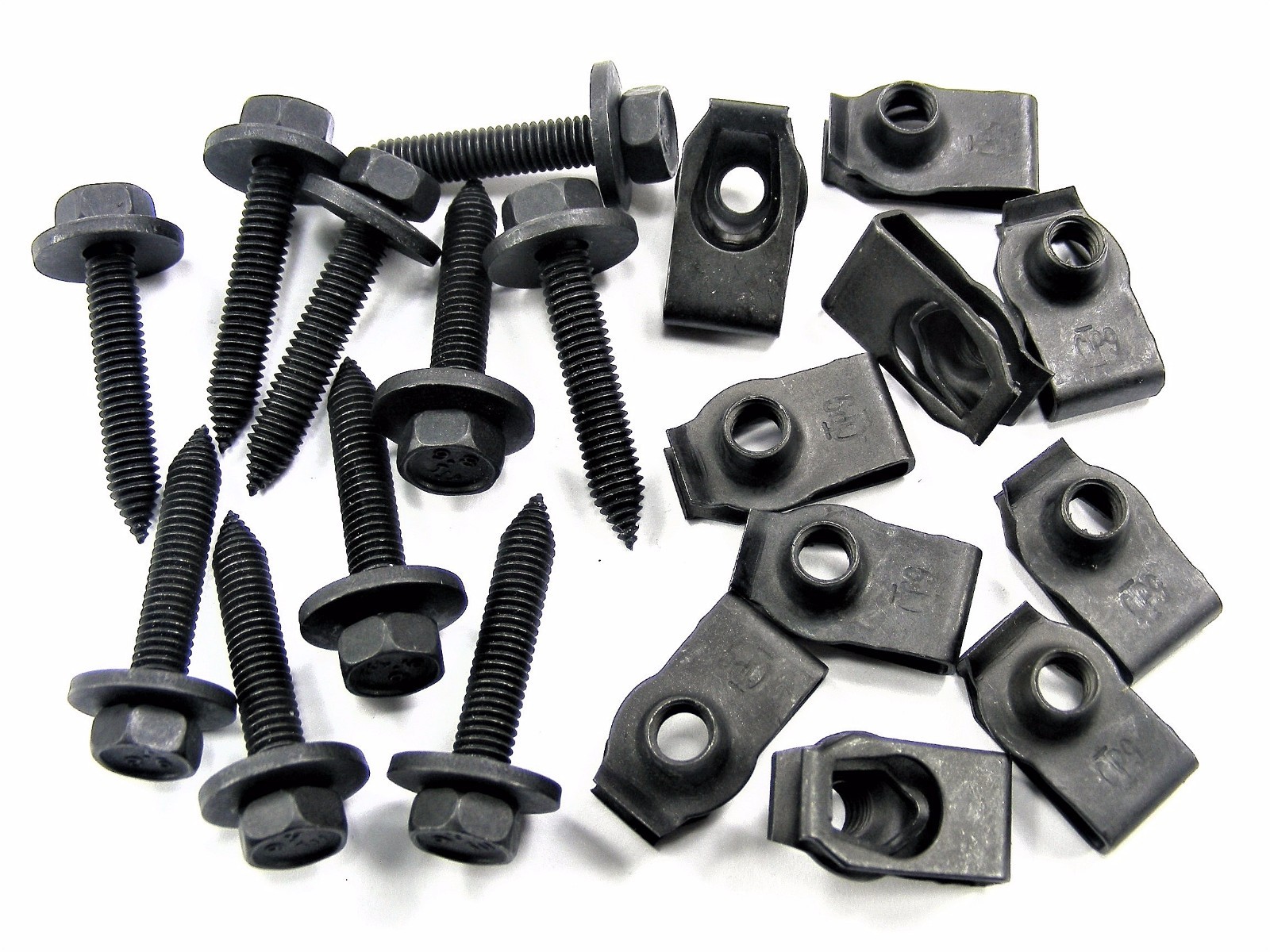 For Jeep Body Bolts & U-nut Clips- M6-1.0 x 35mm- 10mm Hex- 20pcs (10ea)- #144
