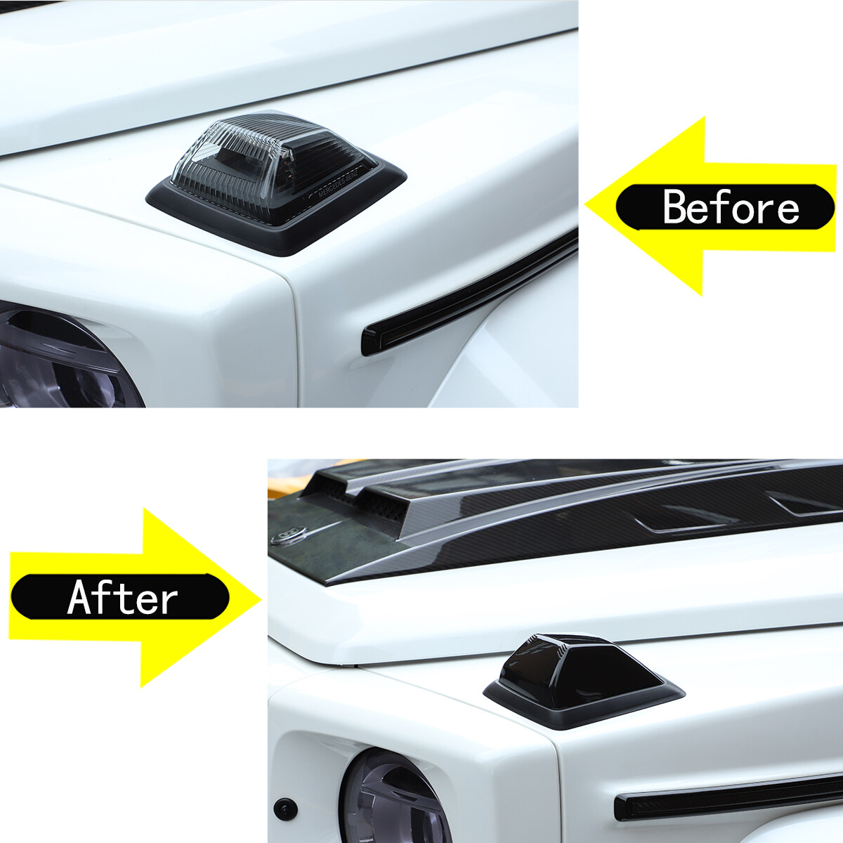Smoked Front Turn Signal Lamp Housing Covers For Benz G Class W463 G55 G63 19-22