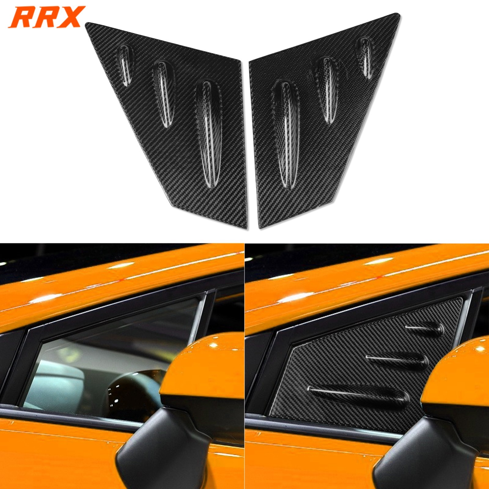 Real Dry Carbon Fiber Side A-pillar Spoiler Cover Trim For Subaru WRX STi 15-18